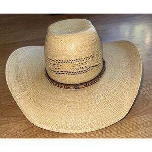 Twister Cowboy Hat Western Woven Paper Straw Hat Vented Size Large Youth Rodeo